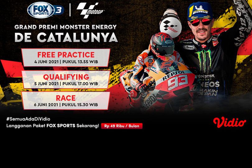 Link Live Streaming MotoGP Catalunya 2021 di Fox Sports Eksklusif Melalui Vidio Pekan Ini