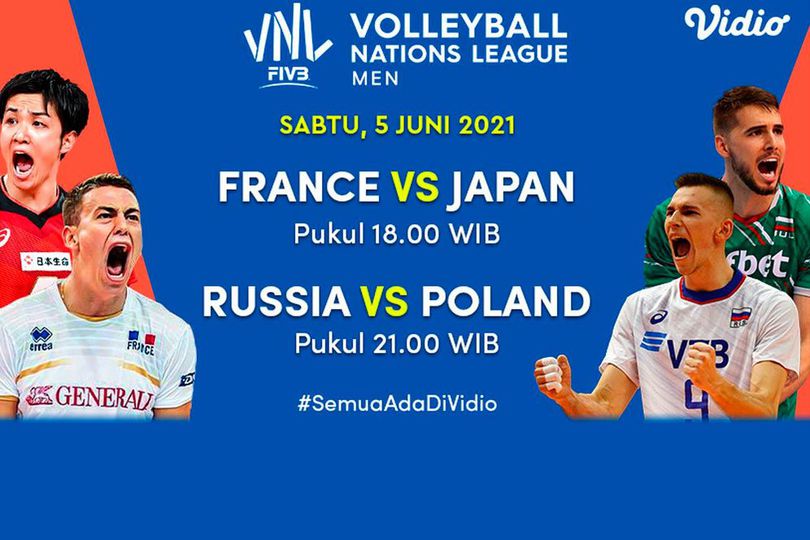 Live Streaming VNL 2021: Prancis vs Jepang di Vidio, Sabtu 5 Juni 2021