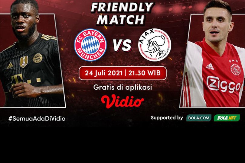 Jadwal Live Streaming Pertandingan Pramusim Bayern Munchen vs Ajax di Vidio, Sabtu 24 Juli 2021