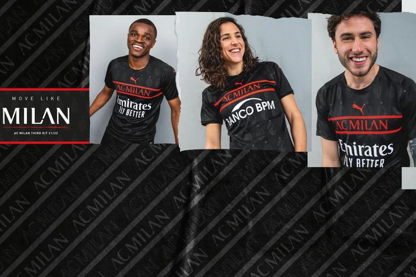 Penampakan Jersey Ketiga AC Milan 2021/22, Serba Hitam Penampakan Jersey Ketiga AC Milan 2021/22, Serba Hitam