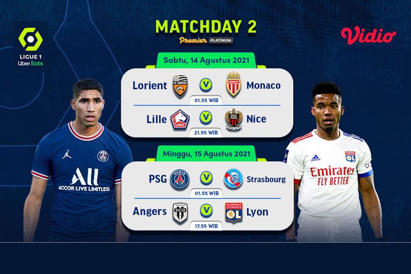 Jadwal dan Live Streaming Pertandingan Pekan Kedua Ligue 1 di Vidio, 14 dan 15 Agustus 2021