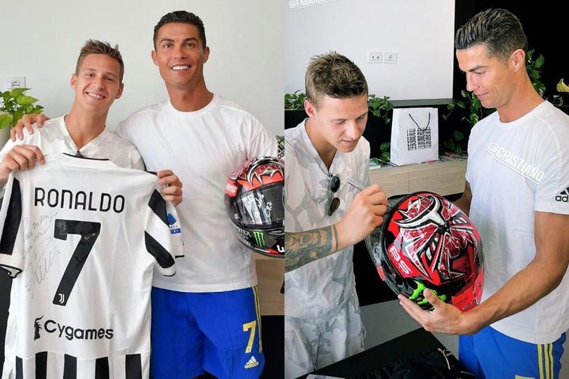 Fabio Quartararo Wujudkan Impian Jumpa Cristiano Ronaldo, Tukar Jersey dan Helm