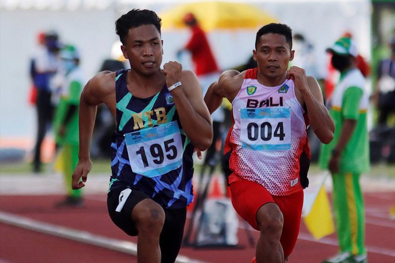 Lalu Muhammad Zohri Sabet Emas Nomor Lari 100 Meter PON Papua 2021