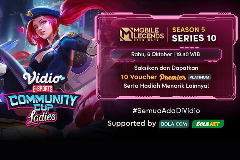 Live Streaming Vidio Community Cup Ladies Season 5 Mobile Legends Series 10 di Vidio, 6 Oktober 2021