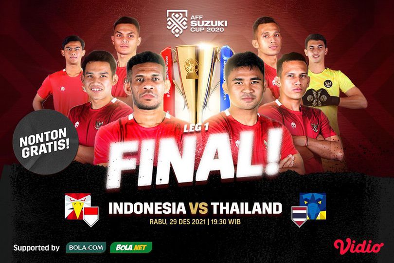 Saksikan Siaran Langsung Leg Pertama Final Piala AFF 2020: Indonesia Vs Thailand di Vidio