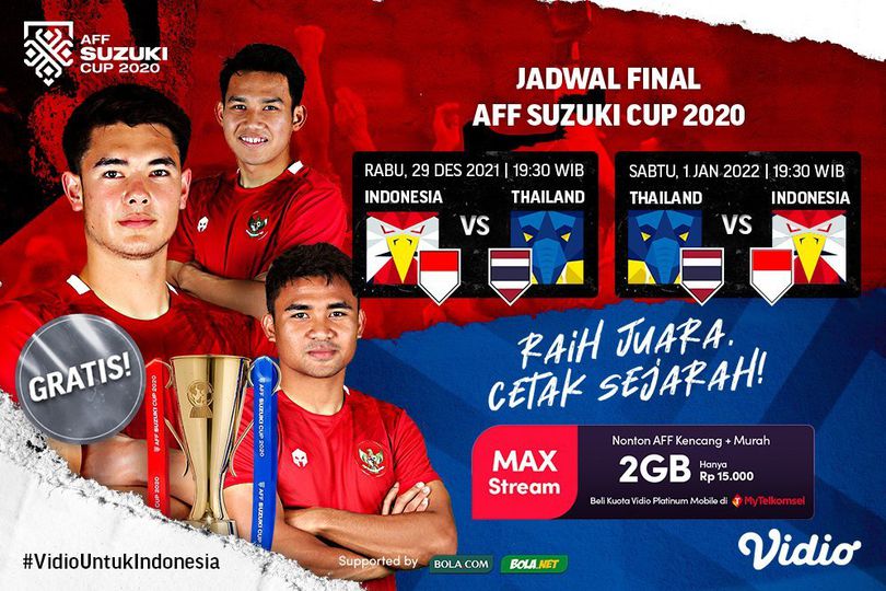 Live Streaming dan Jadwal Lengkap Final Piala AFF 2020: Indonesia Vs Thailand di Vidio