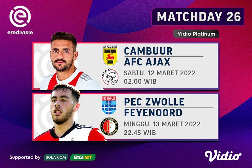 Jadwal Live Streaming Eredivisie 2021/2022 Matchday 26 di Vidio