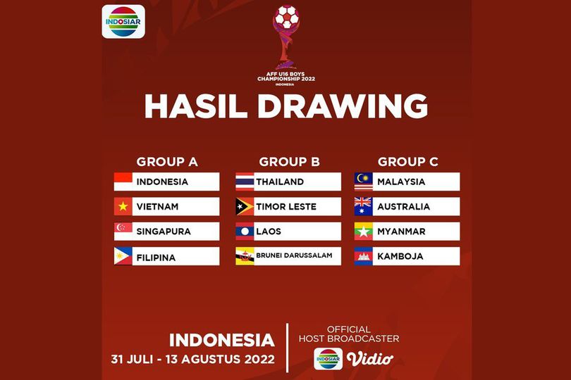 Indosiar dan Vidio Bakal Siarkan Piala AFF U-16, Piala AFF U-19, dan Piala AFF U-18 Wanita