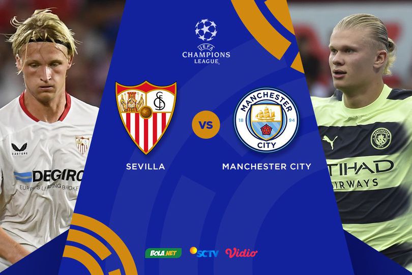 Link Streaming Liga Champions di Vidio: Sevilla vs Manchester City, 7 September 2022