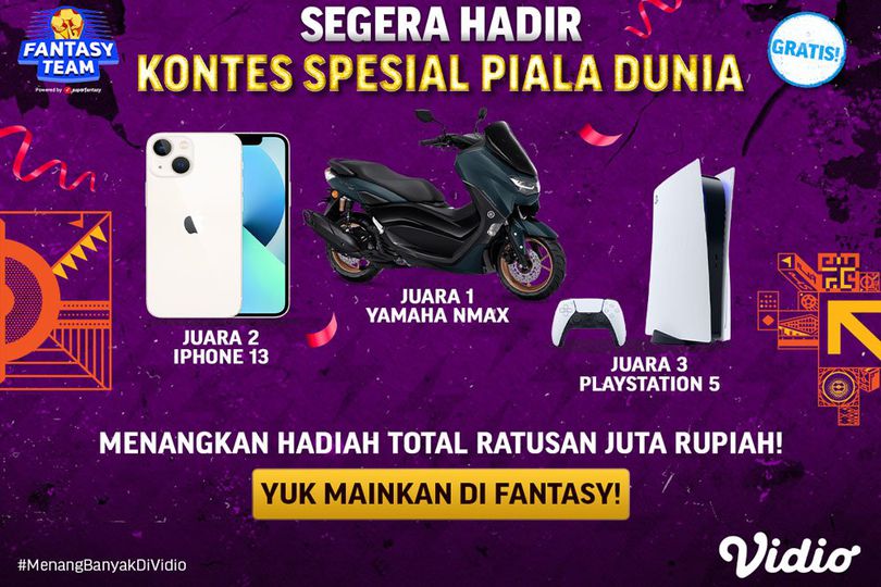 Mau Menangkan Hadiah Total Ratusan Juta Rupiah? Yuk Mainkan Fantasy Team Piala Dunia 2022!