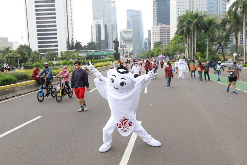 Simak Yuk! Keseruan La'eeb si Maskot Piala Dunia 2022 di CFD Jakarta