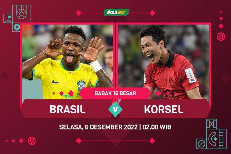 Link Live Streaming Piala Dunia 2022: Brasil vs Korea Selatan 6 Desember 2022