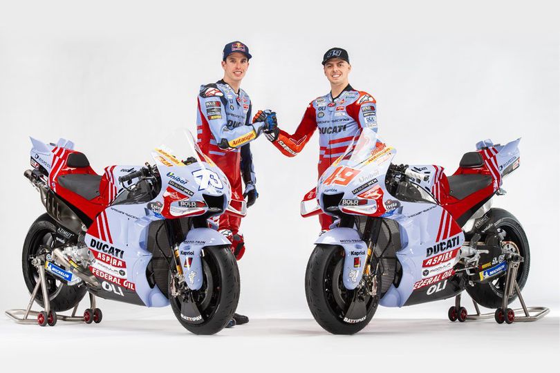 Foto: Gresini Racing Pamer Corak Baru Motor MotoGP 2023 Bareng Alex Marquez-Fabio Diggia Foto: Gresini Racing Pamer Corak Baru Motor MotoGP 2023 Bareng Alex Marquez-Fabio Diggia