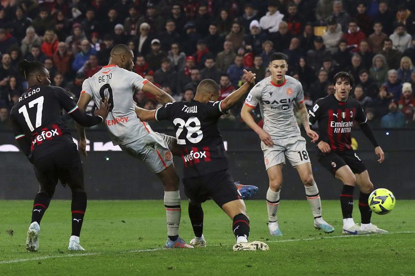 Hasil Udinese vs AC Milan: Skor 3-1