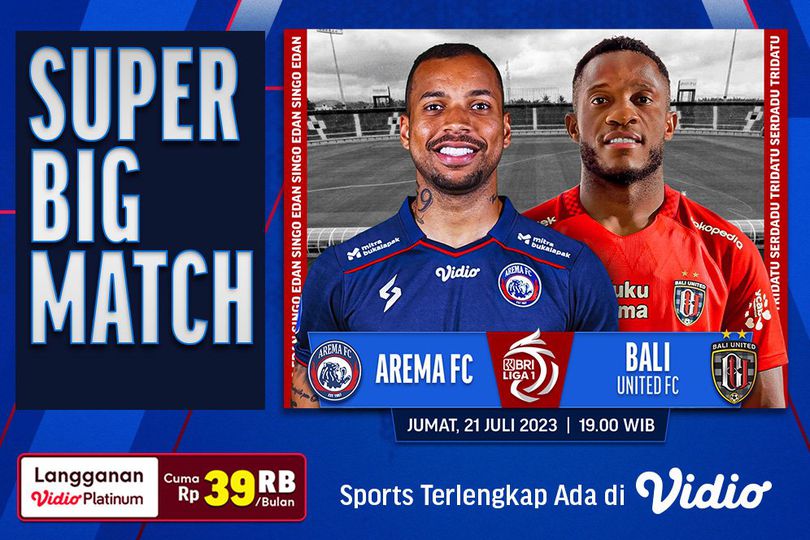 Siaran Langsung Arema FC Vs Bali United di Vidio Malam Ini