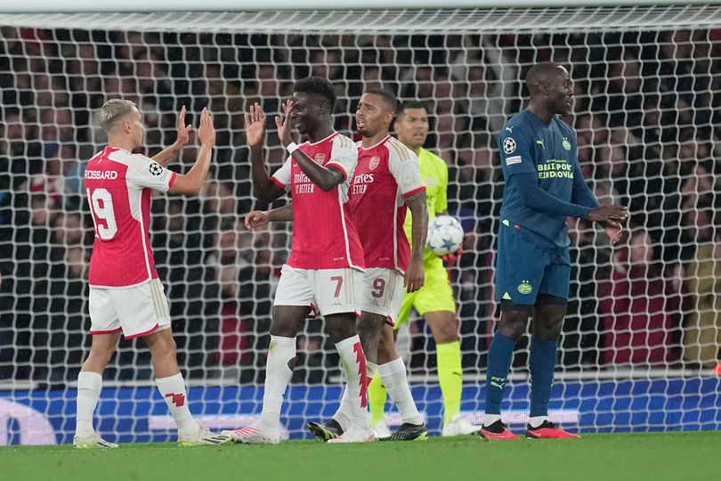 Hasil Arsenal vs PSV Eindhoven: Skor 4-0