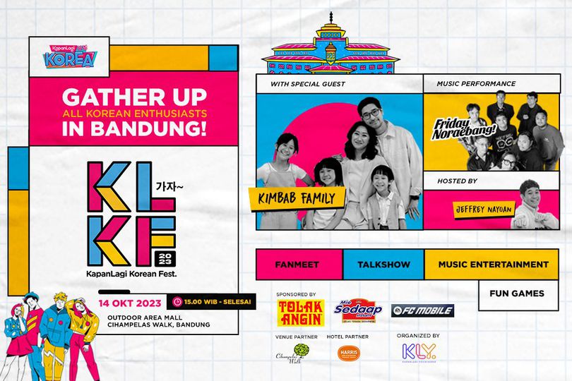 Hari Ini Banget! Yuk Seru-seruan Bareng Kimbab Family dan Friday Noraebang di Kapanlagi Korean Festival Bandung 2023