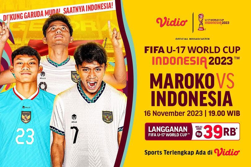 Link Live Streaming Piala Dunia U-17: Maroko U-17 vs Indonesia U-17 di Vidio