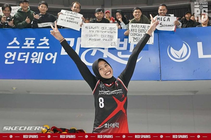 Menyala! Usai Bawa Red Sparks Sikat Hyundai Hillstate, Megawati Lewati Perolehan Poin Ratu Voli Korea Selatan