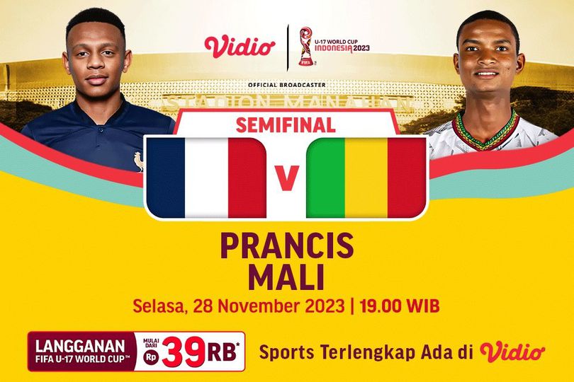 Link Live Streaming Piala Dunia U-17 Semifinal: Prancis Vs Mali di Vidio!