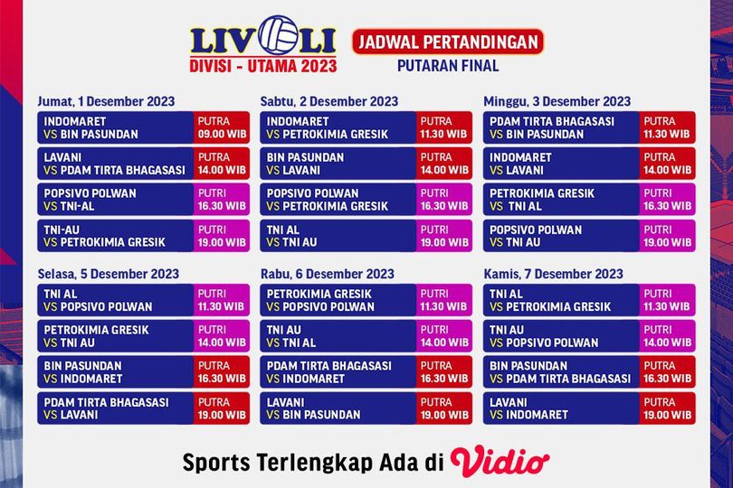 Jadwal Siaran Langsung Livoli Divisi Utama Putaran Final Di Vidio, 1-7 ...