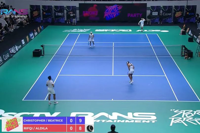 Duel Ekshibisi Christopher Rungkat/Beratrice Gumulya Vs Rifqi Fitriadi/Aldila Sutjiadi Buka Sport Party Clash of Celebrity