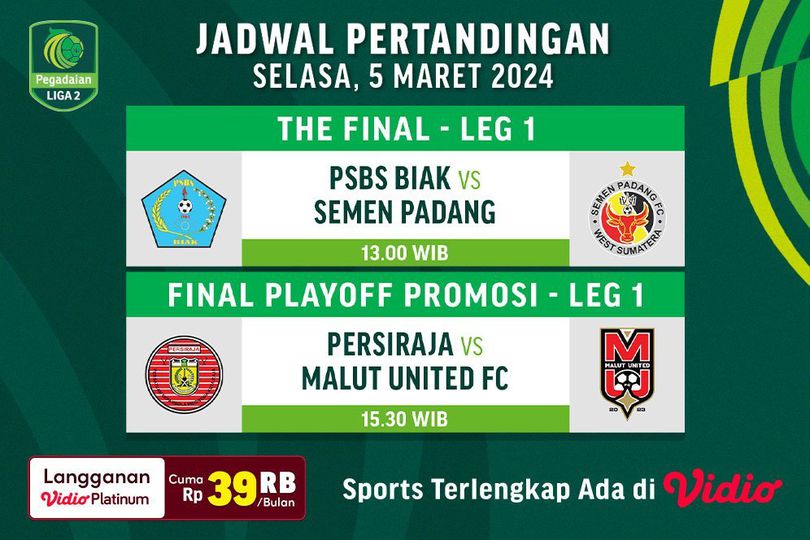 Link Siaran Langsung Final Pegadaian Liga 2 2023/2024 Final di Vidio, 5 Maret 2024