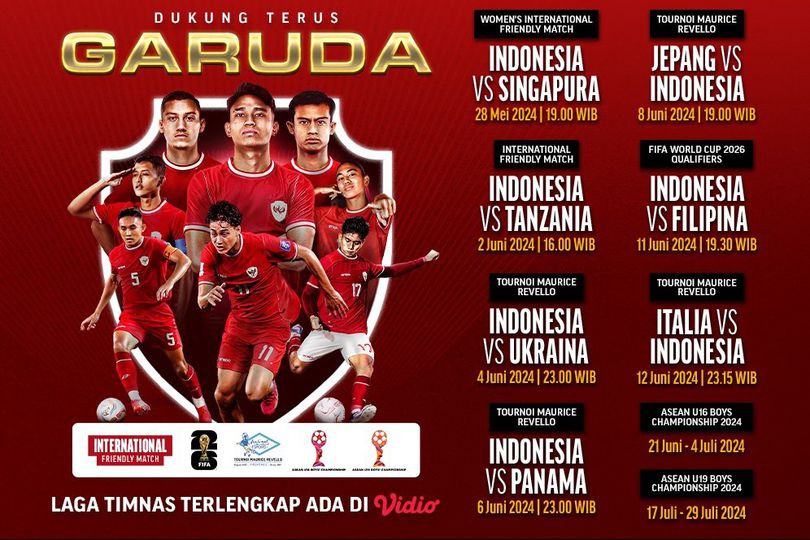 Saksikan Streaming Pertandingan Timnas Indonesia Terlengkap di Vidio 