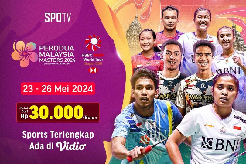 Jadwal Live Streaming BWF Malaysia Masters 2024 di Vidio, 23-26 Mei 2024