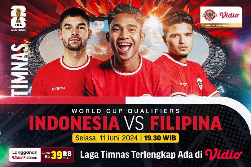 Link Siaran Langsung Timnas Indonesia Vs Filipina di Vidio Link Siaran Langsung Timnas Indonesia Vs Filipina di Vidio