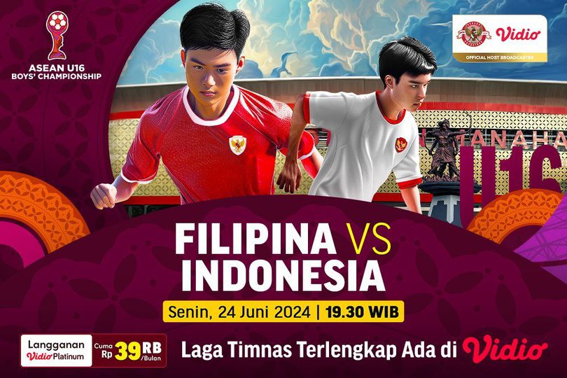 Link Siaran Langsung Filipina U-16 Vs Indonesia U-16 di Vidio Malam Ini