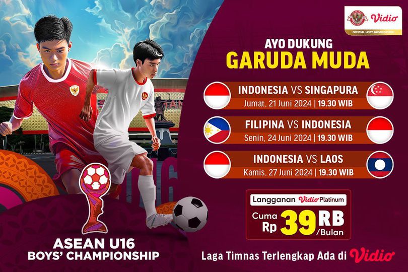 Jadwal Siaran Langsung AFF U-16 Championship di Vidio, 21 Juni - 3 Juli 2024