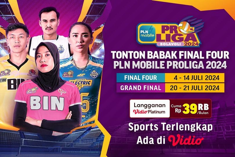 Jadwal Siaran Langsung Babak Final Four PLN Mobile Proliga di Vidio, 4-14 Juli 2024