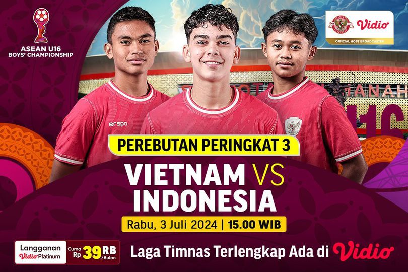 Link Live Streaming Indonesia U-16 Vs Vietnam U-16 di Vidio