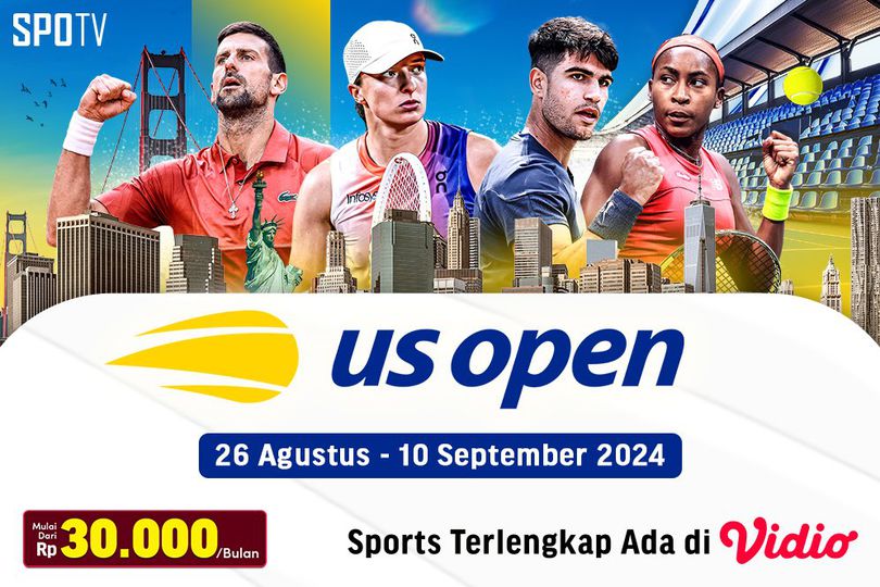 Link Siaran Langsung US Open 2024 di Vidio Mulai Pekan Depan