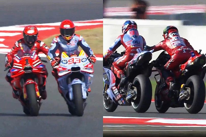Ducati Taxi: Kehabisan Bensin, Pecco Bagnaia 'Digandeng' Marc Marquez ke Garasi di MotoGP Mandalika 2024 Ducati Taxi: Kehabisan Bensin, Pecco Bagnaia 'Digandeng' Marc Marquez ke Garasi di MotoGP Mandalika 2024