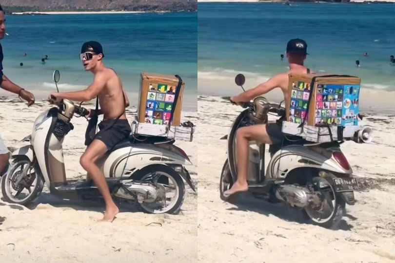 Filip Salac Mendadak Jadi Penjual Es Krim Sambil Tunggu Balapan Moto2 Mandalika 2024