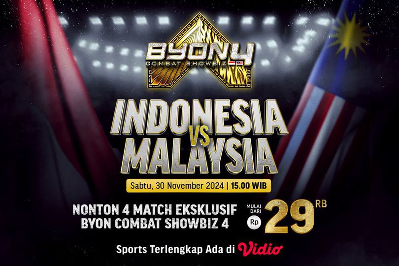 Saksikan Pertarungan Indonesia Vs Malaysia di Byon Combat Showbiz Vol. 4 Tayang di Video