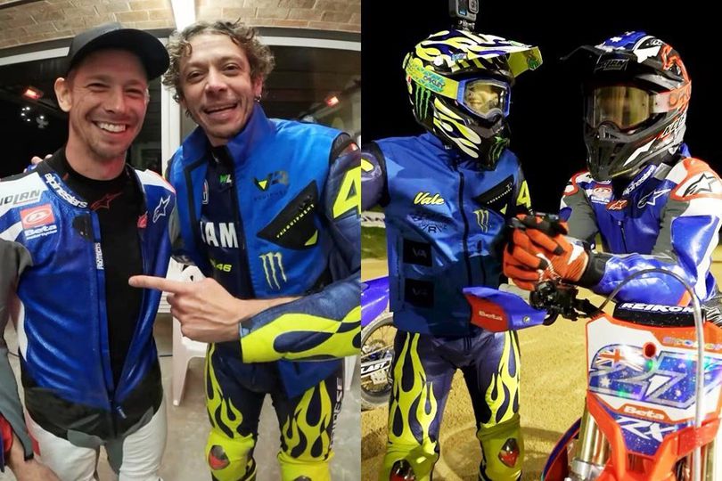 Balapan Lagi Usai 12 Tahun: Senangnya Valentino Rossi Latihan Flat Track Bareng Casey Stoner di Ranch!
