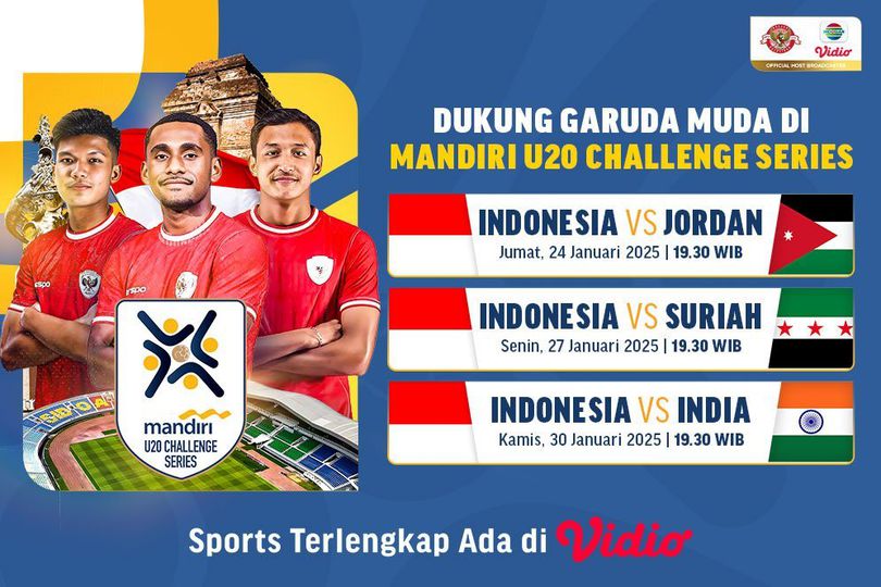 Jadwal Live Streaming Timnas Indonesia Mandiri U-20 Challenge Cup 2025 di Vidio Jadwal Live Streaming Timnas Indonesia Mandiri U-20 Challenge Cup 2025 di Vidio