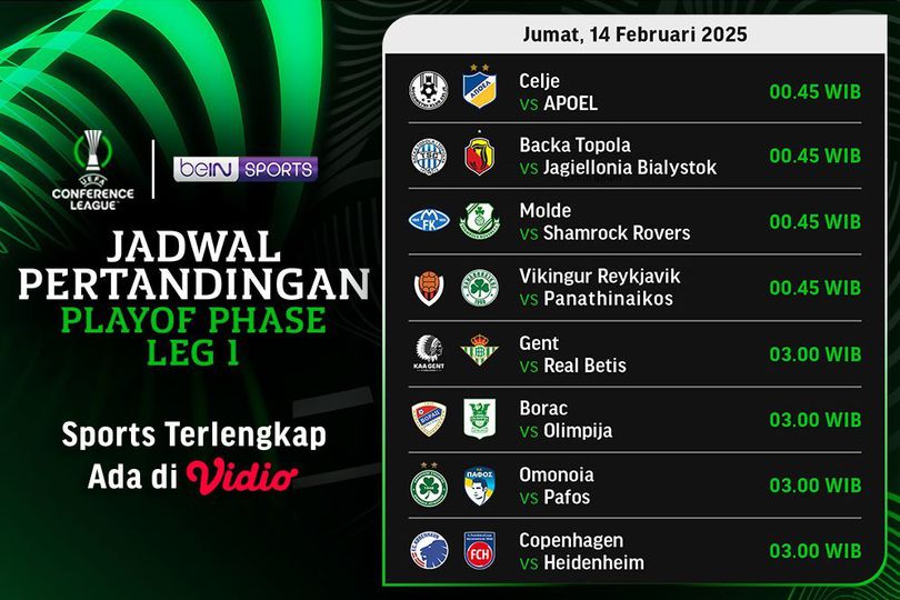 Jadwal dan Link Siaran Langsung Liga Konferensi Eropa 2024/25 Babak Play-off di Vidio