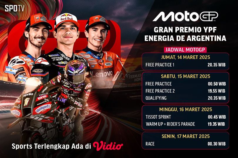 Siaran Langsung MotoGP 2025 Gran Premio YPF Energa de Argentina di Vidio