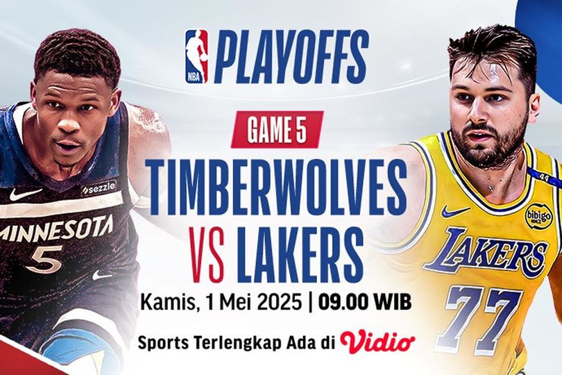 Saksikan NBA Playoffs 2024/2025: Game 5 - Timberwolves vs Lakers di Vidio Saksikan NBA Playoffs 2024/2025: Game 5 - Timberwolves vs Lakers di Vidio