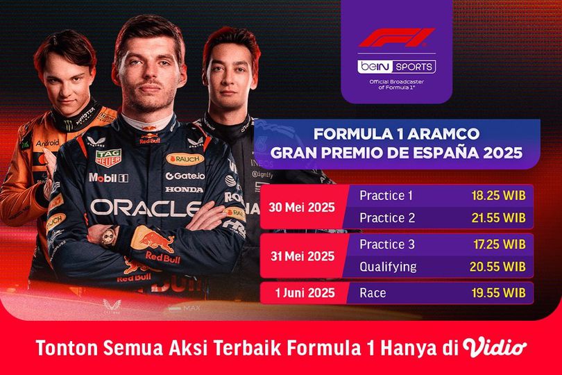Link Streaming F1 Lengkap: Gran Premio de Espana Lengkap 2025 di Vidio Link Streaming F1 Lengkap: Gran Premio de Espana Lengkap 2025 di Vidio