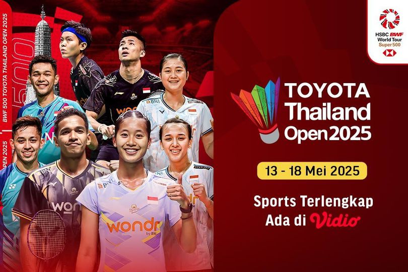 Saksikan Siaran Langsung BWF Tour Toyota Thailand Open 2025 di Vidio