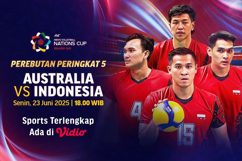 Siaran Langsung Nonton AVC Men's Nation Cup 2025 Australia vs Indonesia di Vidio Hari Ini