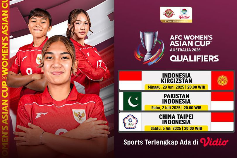 Jadwal Streaming Kualifikasi AFC Women's Asian Cup 2026: Saksikan Timnas Putri Indonesia di Vidio Jadwal Streaming Kualifikasi AFC Women's Asian Cup 2026: Saksikan Timnas Putri Indonesia di Vidio