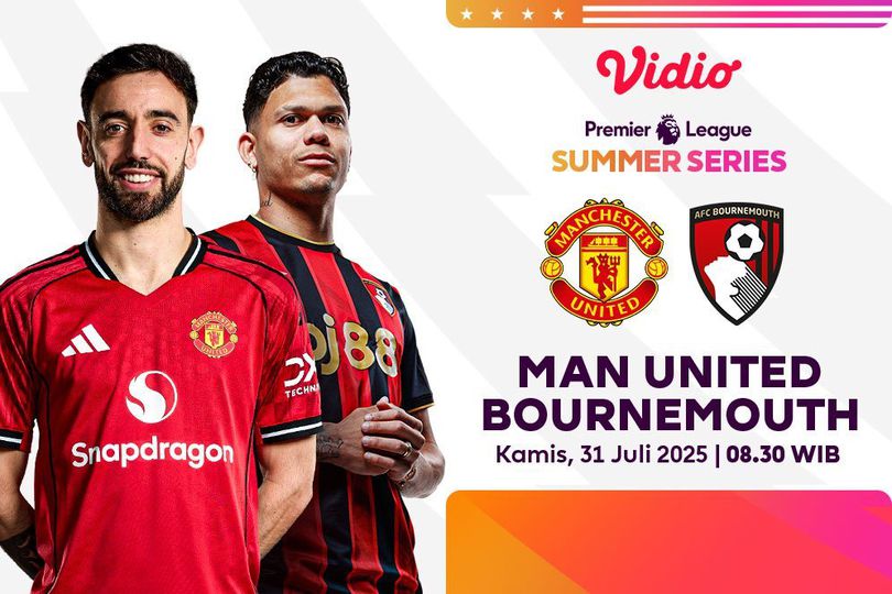 Link Live Streaming Manchester United vs Bournemouth - Premier League Summer Series di Vidio Pekan Ini