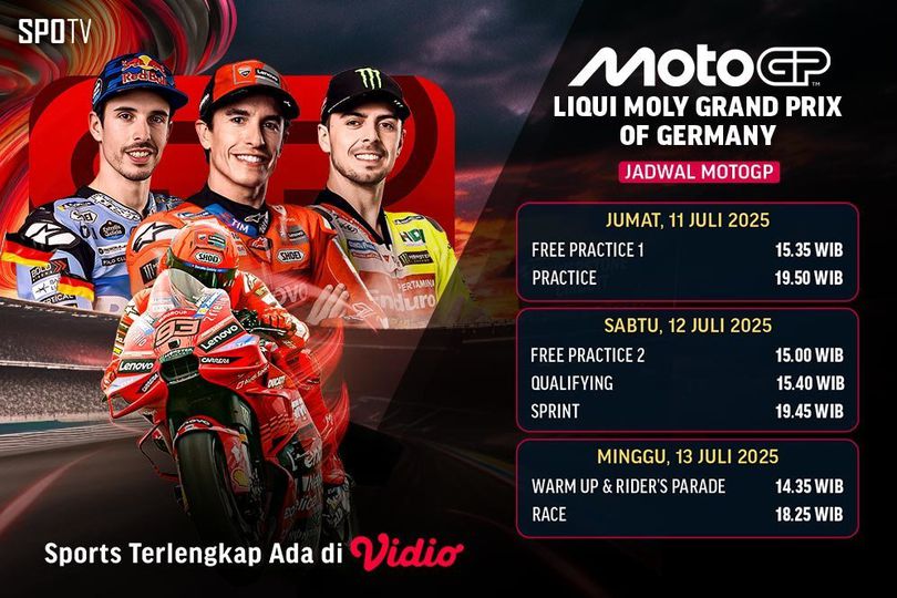 Link Nonton Streaming MotoGP 2025 Seri Jerman di Vidio Akhir Pekan Ini