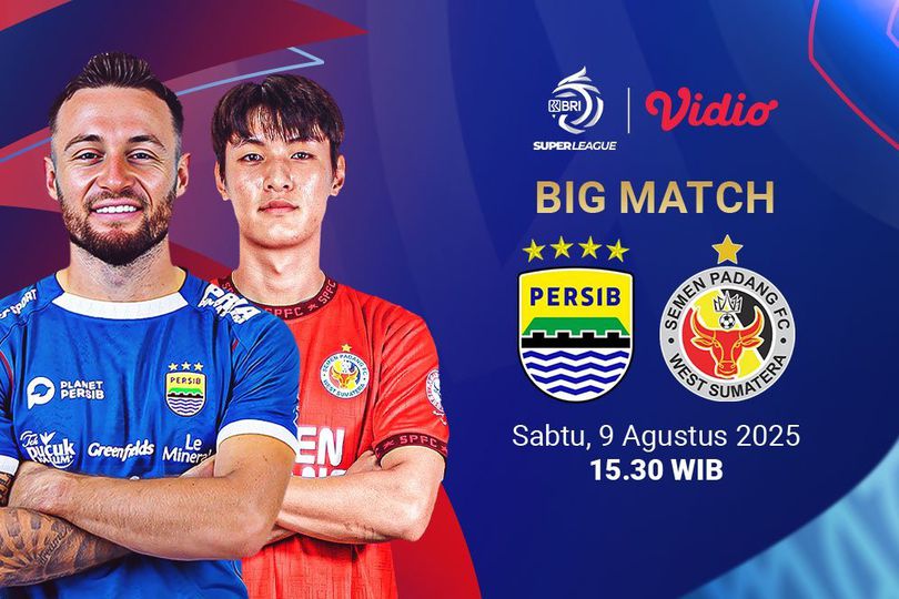Tayangan Siaran Langsung Persib vs Semen Padang - BRI Super League di Vidio